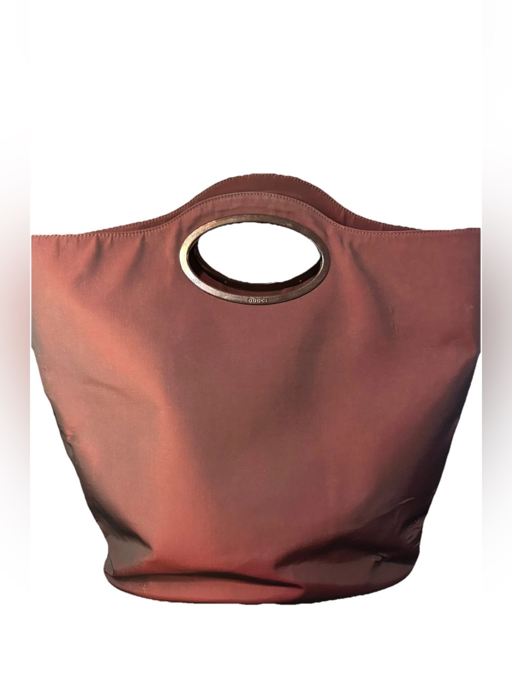 Gucci Handbag Satin iridescent Burgundy Tote Bag - Picture 7 of 12